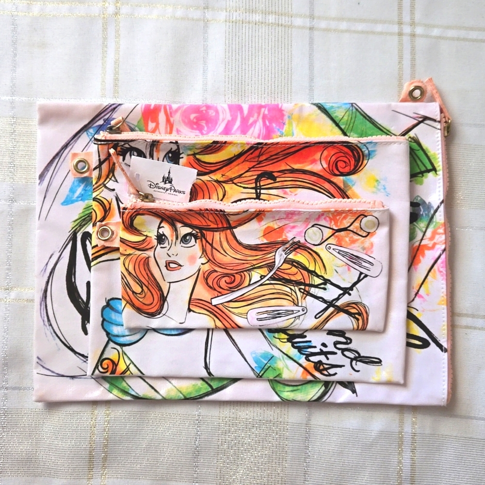 Disney Little Mermaid 3 PC Travel Pouch Set - Picture 9 of 15